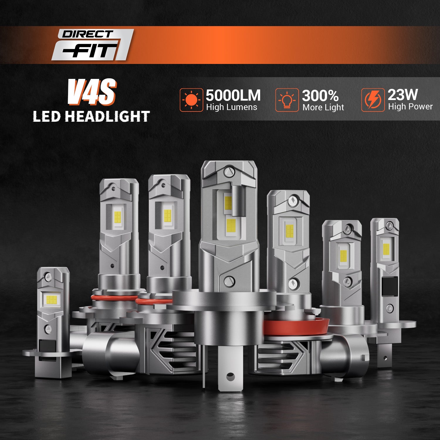 Driveon V4S 9005 HB3 LED Headlight Bulb - Compact 60mm Design
