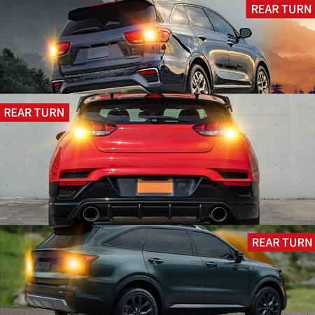 7440 amber LED turn signal bulb — rear turn signal demo