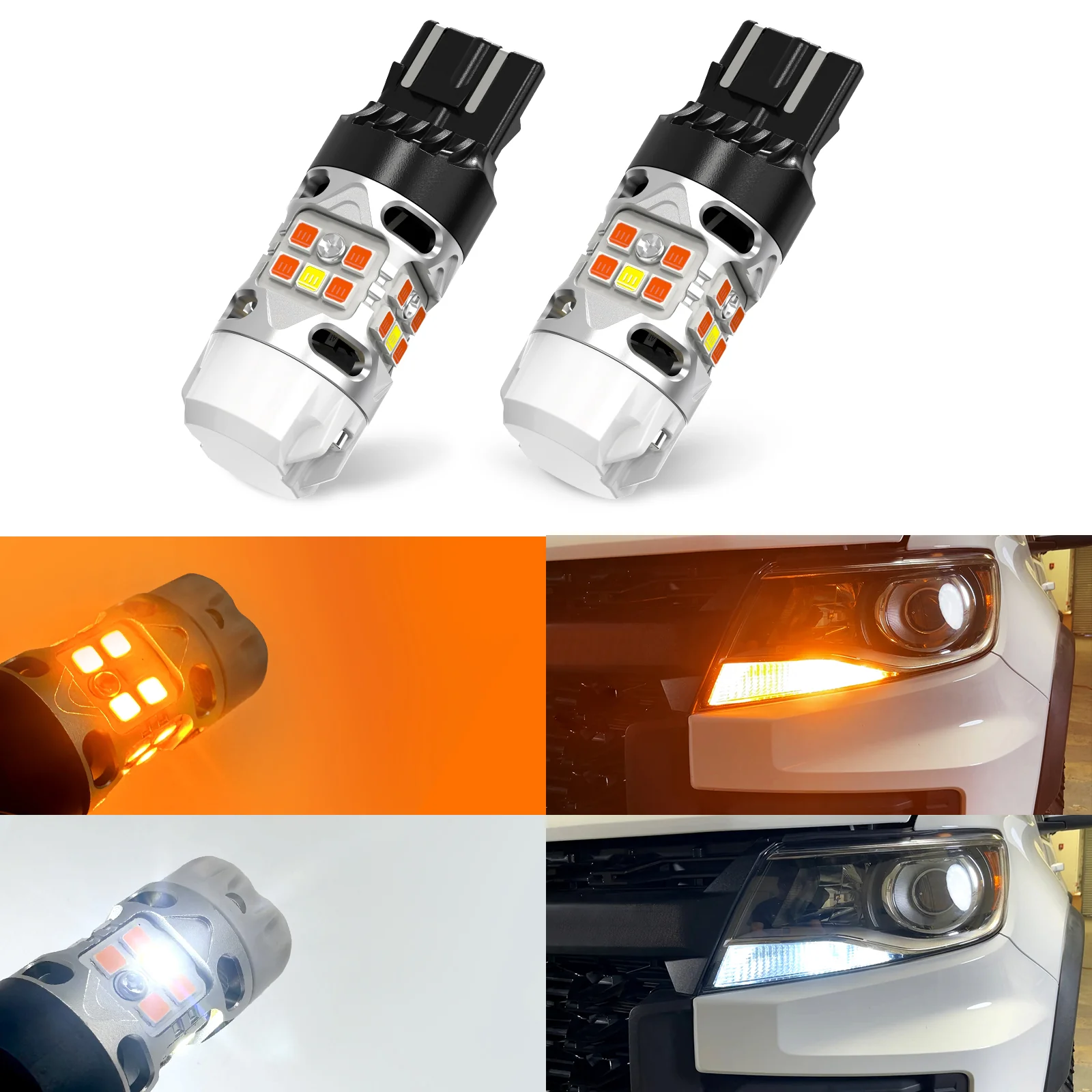 3157 LED switchback turn signal bulb — switchback white DRL to amber turn