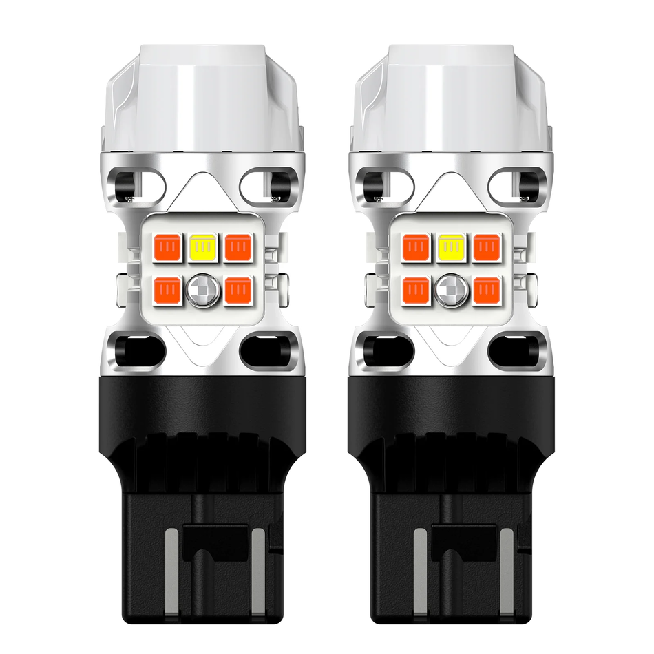 3157 4157 | LED Switchback Turn Signal Bulbs | White + Amber | 2 Bulbs