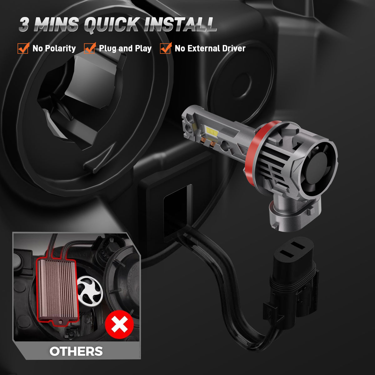 Driveon V7S H7 LED Headlight Bulb - Image 9
